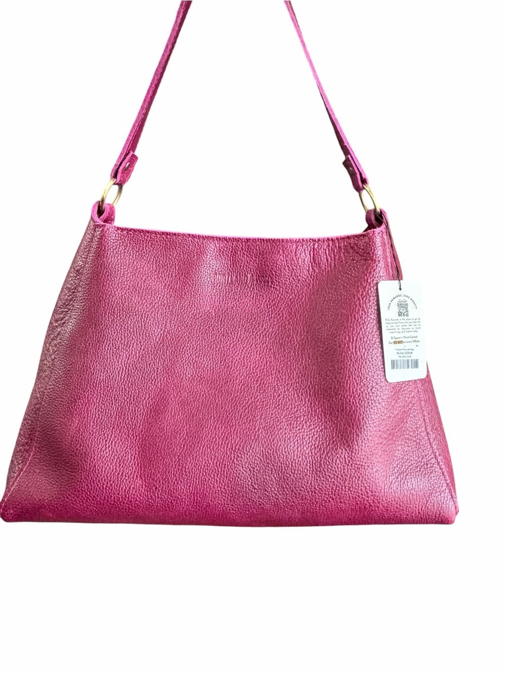 Premium Portland Leather goods, orchid, oversized triangle shoulder bag